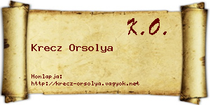 Krecz Orsolya névjegykártya